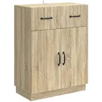 vidaXL - Dressoir - met - lade - Sonoma - Eiken - 66 - x - 34,5 - x - 87 - cm - Bewerkt - hout