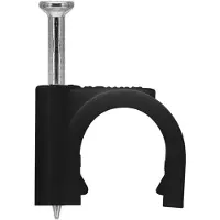 Pawbol Flop Serie - Kabellophouder met Spijker - 7mm - Zwart - 100 stuks