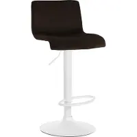 CLP Barkruk Hover - met rugleuning - verstelbaar - draaibar - metalen frame - fluweel - wit/bruin