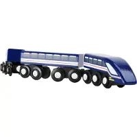 Small Foot hogesnelheidstrein hout blauw/zwart 3-delig