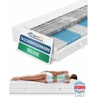 AM Qualitätsmatratzen 3D Deluxe pocketveringmatras 90 x 200 cm H4 24cm - Made in Germany & OEKO TEX-gecertificeerd - Ergonomisch matras met Lyocell-hoes - 7-zone pocketveringmatras