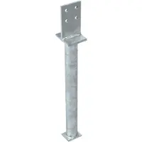 GAH Alberts 212681 T-paalhouder | om in beton te gieten | thermisch verzinkt | afmetingen tussenstuk 130 x 80 mm | betonanker 500 mm