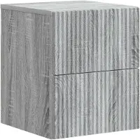 vidaXL Muurbevestigde Nachttafel Grijs sonoma 33 x 34,5 x 40 cm
