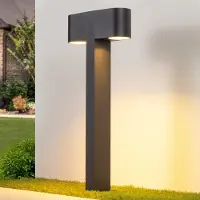 LumenXL 2-lichts industriële staande buitenlamp Simone met 2 ronde koppen