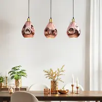 LumenXL Design hanglamp Rick met roségoud glas, 3-lichts