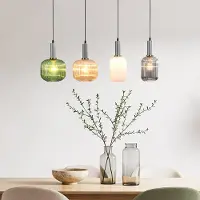 LumenXL Hanglamp met vier kleuren geribbeld glas - Aeneas