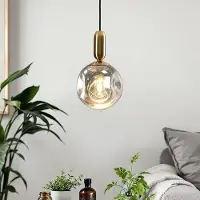 LumenXL 1-lichts hanglamp Lewis met golvend glas