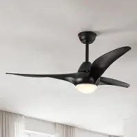 LumenXL Zwarte plafondventilator Wieke met LEDs en aanpasbare kleurtemperatuur