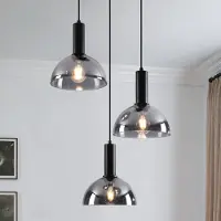 LumenXL Hanglamp zwart met smoke glas, 3-lichts - Fares
