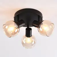 LumenXL Draaibare plafondlamp met amber glas, 3-lichts - Peri
