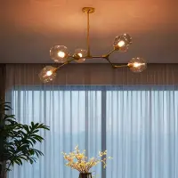 LumenXL 5-lichts goud met transparant glas - Selini