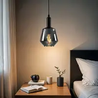LumenXL 1-lichts hanglamp Mala smoke glas - bolvormig glas