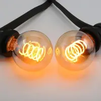 LumenXL Prikkabel set met 5W spiraal lamp XL, 1800K amber glas Ø95 optie dimbaar