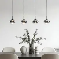 LumenXL Zwarte hanglamp van rookglas met verloop en 3-staps dimbare LEDs - Amina