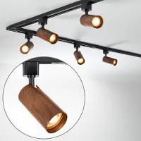 LumenXL Modern 1-fase railsysteem 3 meter zwart met walnoot houtlook - Loek