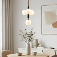 LumenXL Hanglamp Lennard met melkwitte bollen, 4-lichts