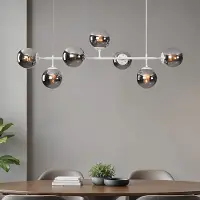 LumenXL Design hanglamp wit frame en smoke glas - Hepta