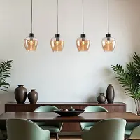 LumenXL 4-lichts hanglamp met amber glas - Sanford
