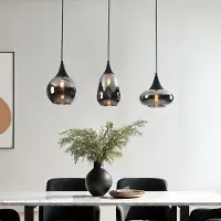 LumenXL 3-lichts hanglamp met smoke glas - Lovi