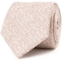 Tresanti | GINESIO | Silk tie with bamboo leaves | Beige