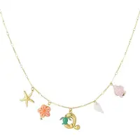 Yehwang Goudlief Happy Initials ketting met bedels - Roestvrijstaal - Verkleurt niet