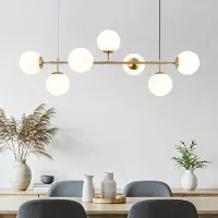 LumenXL Design hanglamp Hepta met melkglazen bollen
