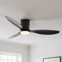 LumenXL Plafondventilator met verlichting, drieblads en zwart - Zazoe