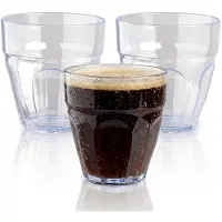 PlasticForte onbreekbaar drinkglas - 20x - kunststof - transparant - 250 ml - drinkglazen - lichtgewicht - 8 x 9 cm - stapelbaar