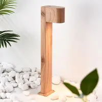 LumenXL Industriële staande buitenlamp met houtlook, 50 cm - Simone