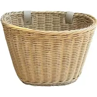 Mini Mandje kinderfiets loopfiets - gevlochten kunststof rotan riet - verstelbare bandjes - beige