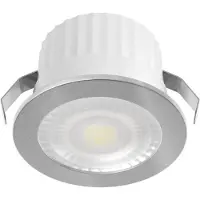 BES LED LED Veranda Spot Verlichting - Brinton Glowix - 3W 260 lm 38D - Warm Wit 3000K - Inbouw - Rond - Zilver - Ø44mm Buitenmaat - Ø32mm Zaagmaat