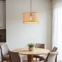 LumenXL 1-lichts rotan hanglamp - Mimbre