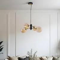 LumenXL Hanglamp Firenze met amber glas, 4-lichts