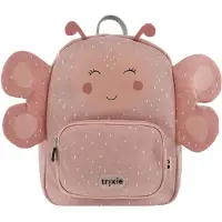 Trixie Kleine Rugzak - Mrs. Butterfly - Schooltas Waterafstotend - Boekentas voor Kind - Voor Jongens en Meisjes - Geschikt als Gymtas - Roze