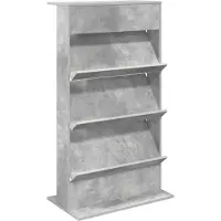 vidaXL Tijdschriftenrek Beton Grijs 70 x 41 x 126 cm Bewerkt hout