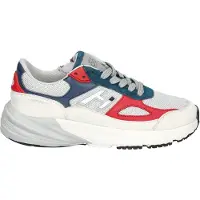 Hip leren sneakers grijs/rood/donkerblauw Jongens Leer - maat 34