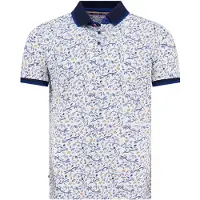 A Fish Named Fred Korte mouw polo beige citrus print