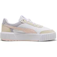 Puma Carina Mia leren sneakers wit/lichtgeel/lichtroze Jongens/Meisjes Leer - maat 36