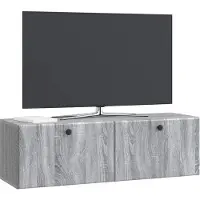 vidaXL Wandmontage TV-kast 98 x 31 x 30 cm Grijs Sonoma Bewerkt hout