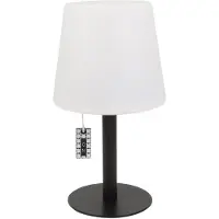 Addliving solide draadloze LED Tafellamp "Multi Color" 3236 - Meerdere lichtkleuren - Trekkoord - Oplaadbaar via USB-C - Voor binnen en buiten - 15cm Ø x 28cm - Zwarte voet/witte kap