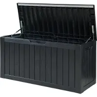 Casa.pro Tuin opbergbox Vades 300L kussenbox 117x47x59 cm zwart