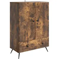 vidaXL Dressoir Gerookt eiken 66 x 34,5 x 95 cm Bewerkt hout