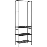 vidaXL Kledingrek Zwart Eiken 60 x 30 x 171 cm Bewerkt hout