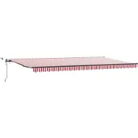 vidaXL Uitschuifbare luifel Rood en Wit 600 × 300 cm Polyester