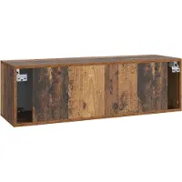 vidaXL Wandmontage TV-kast Oud hout 98 x 31 x 30 cm Bewerkt hout