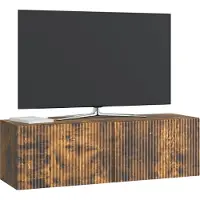 vidaXL Wandmontage TV-kast Gerookt eiken 98 x 31 x 30 cm Bewerkt hout