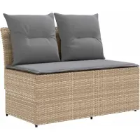 vidaXL 2 Stuk Tuin middelste sofa met opklaptafel poly rattan