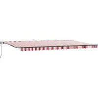 vidaXL Uitschuifbare luifel Rood en Wit 600 × 300 cm Stof en Aluminium