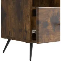 vidaXL TV Kast met lade Gerookt eiken 102 x 34,5 x 50 cm Bewerkt hout