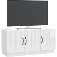 vidaXL TV Kast Hoogglans Wit 99 x 34,5 x 47 cm Bewerkt hout